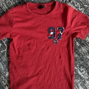 Urban Outfitters Red Kids Tee with Number Patch
